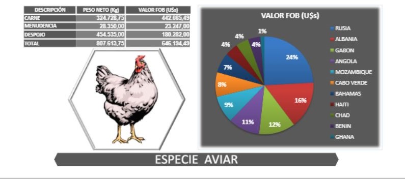Exportaciones de carne de ave aumentan 4,88% en Paraguay 2020