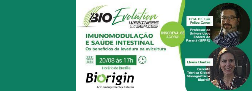 Biorigin promove amanhã webinario de aves com Prof. PhD Luiz Felipe Caron