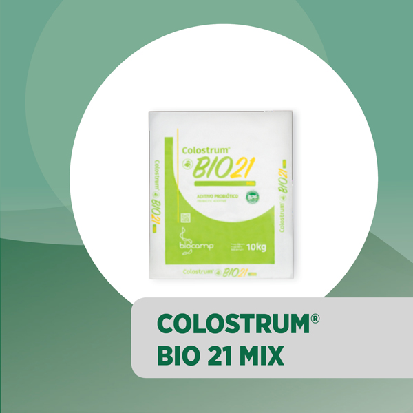 Colostrum® Bio 21 Mix, modula a microbiota intestinal das aves