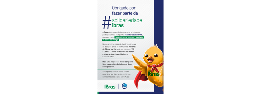 A hashtag solidariedade Ibras trouxe alento para diversas instituições de...