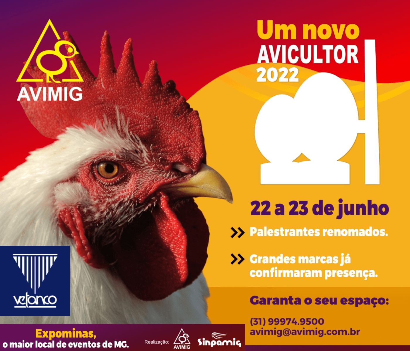 Vetanco estará presente no tradicional encontro anual da avicultura de corte e postura de MG