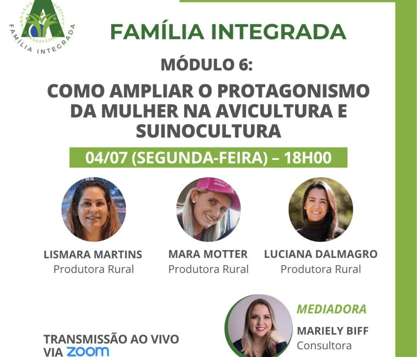 Família Integrada debate protagonismo da mulher na avicultura e na suinocultura