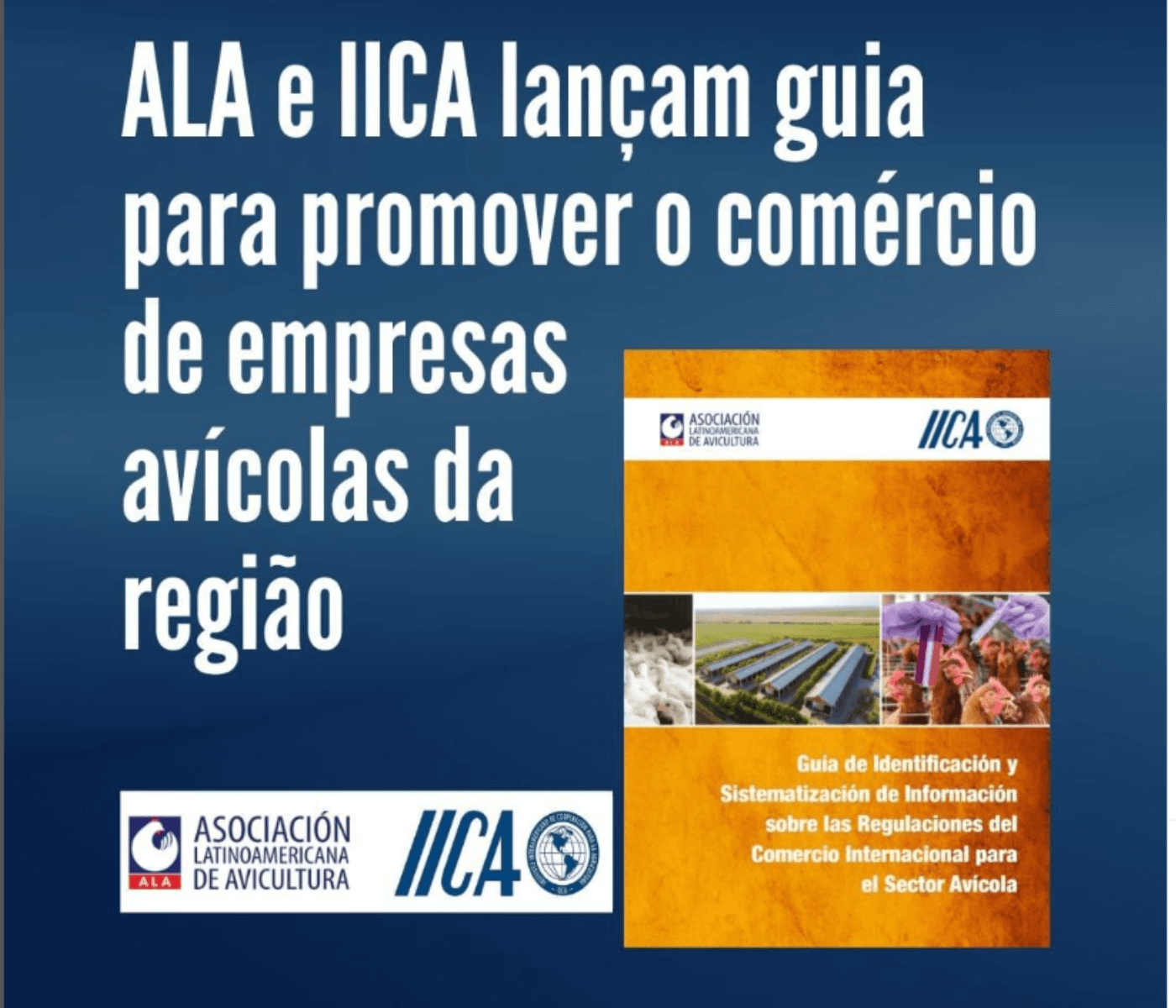 Associação Latinoamericana de Avicultura (ALA) e IICA lançam guia para promover o comércio de empresas avícolas da região