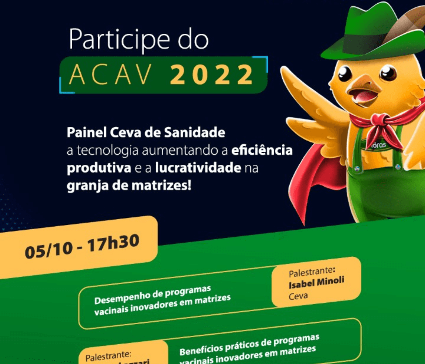 Ceva Aves realizará durante a ACAV 2022 o Painel Ceva...