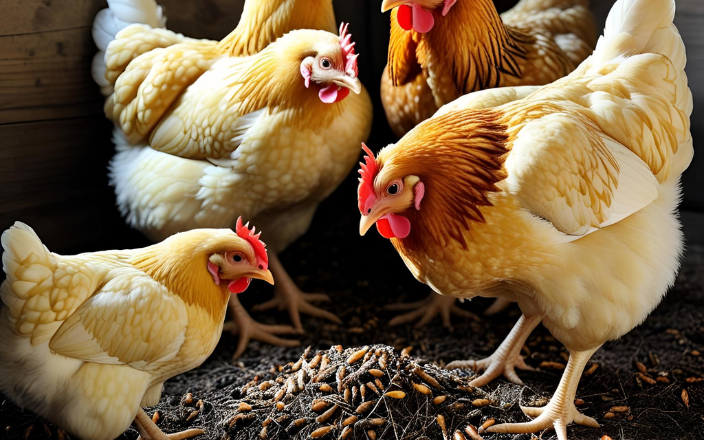 Insect feed for healthy poultry