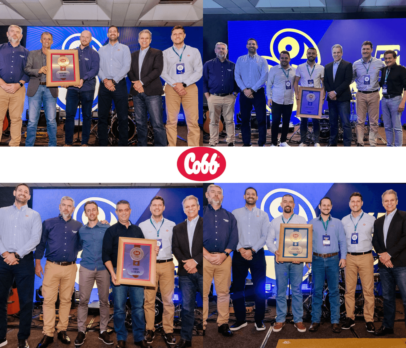 Premiação Melhores Lotes Cobb reconhece excelência da Granja Faria, Aurora, Granja Pinheiro e Vibra na ACAV