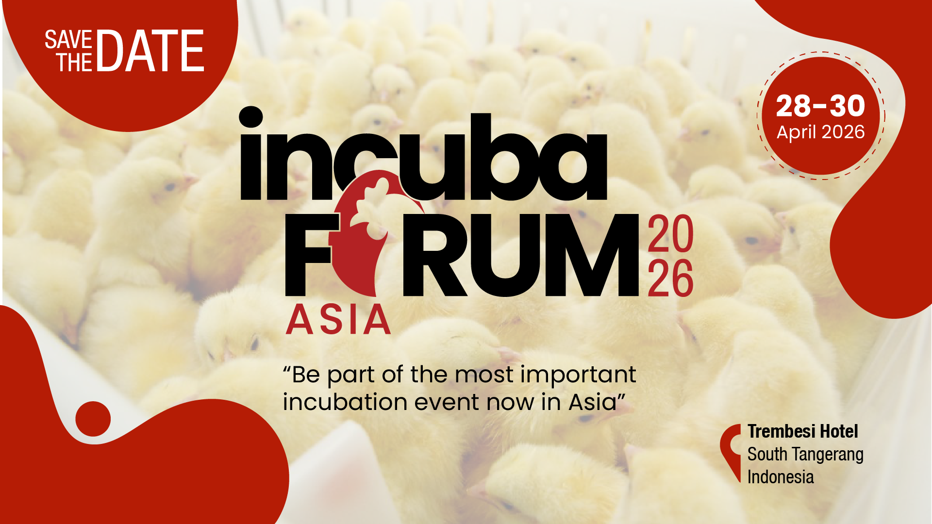 งาน incubaFORUM ASIA 2026 กำหนดจัดขึ้นที่ประเทศอินโดนีเซีย ระหว่างวันที่ 28–30 เมษายน 2569