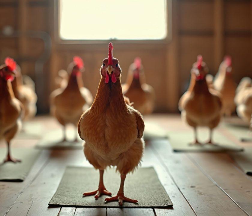 bienestar en gallinas en granja