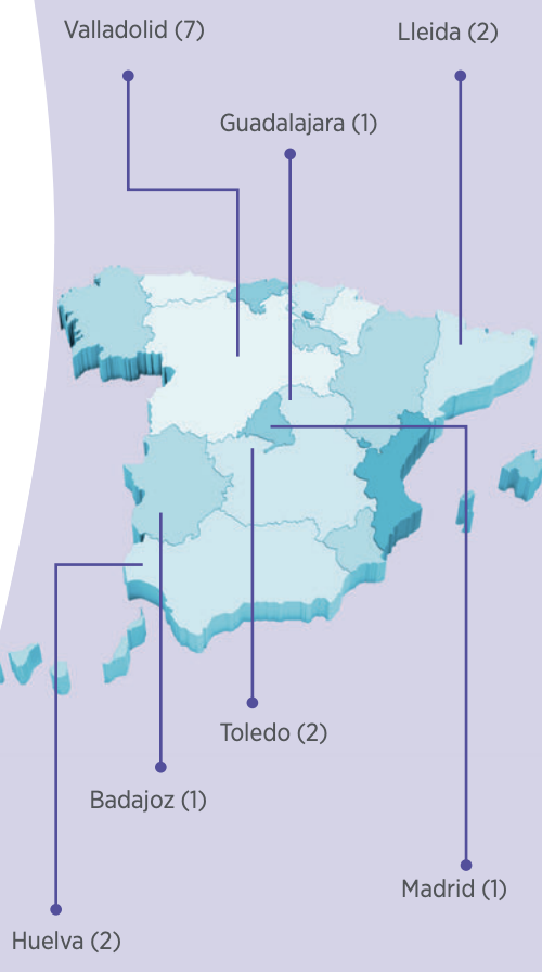 La distribución y cronología de aparición de focos en aves de corral ha sido la siguiente: