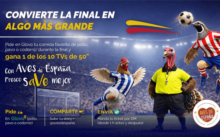 Aves de España y Glovo convierten la final de la Copa del Rey en una experiencia para disfrutar también desde casa