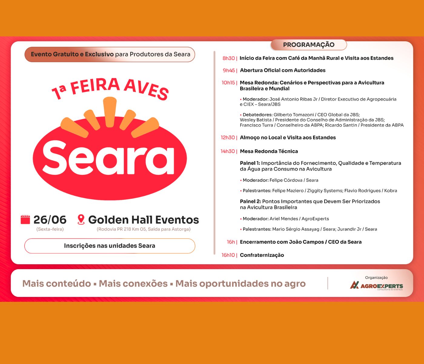 1ª Feira Aves Seara reúne integrados em Arapongas (PR) para capacitação, inovação e geração de negócios
